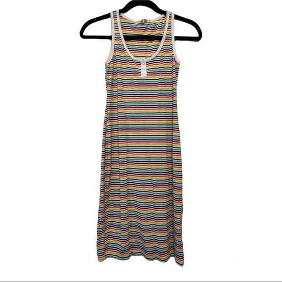 Heart & Hips Rainbow Striped Midi Tank Dress - Picture 1 of 5